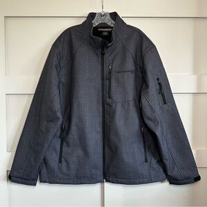 Free Country Jacket Gray Softshell Full Zip Pockets Outdoor Mens 2XL